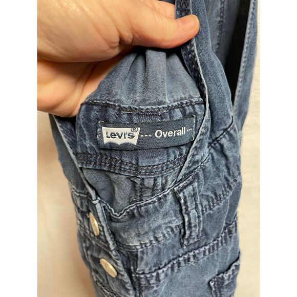 Levi’s Strauss & Co. girls overalls bibs cuffed gathered ankle 8 REG blue jean‎ - Picture 4 of 8